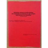 Registre unique de délivrance des horaires de service et des livrets individuels de controle
Cahier A4 de 20 pages non autocopiant permettant de noté chaque délivrance de fiches horaires et de livrets de controle pour le transport de marchandises

Document en stock : livraison de 24 à 72h suivant destination après validation de la commande
Tarif HT - Frais de port inclus dans le tarif