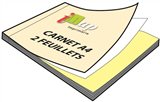 Carnet autocopiant de 50 liasses duplicata (2 feuillets) - Format 21 x 31 cm (souche de 2 cm incluse)
Reliure dos carré collé sur le petit coté 

Impression au choix : 
-noir, 1 couleur pantone ou quadri (supplément pour pantone et quadri)
- recto seul ou recto/verso (supplément pour le verso)

Usage : Bons de commande, devis, factures, fiches de suivi, relevé d'heures, états des lieux, rapports...

Délai de fabrication et de livraison : 8-10 jours ouvrés à partir de la validation du BAT
Tarif HT - Frais de port inclus dans le tarif