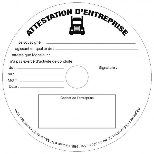 Blocs de 50 attestation de non conduite