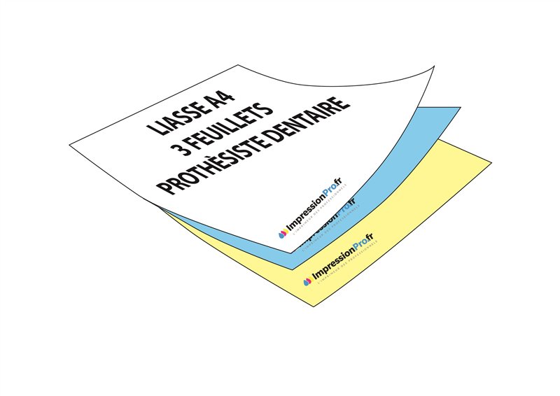 Liasses A4 3 feuillets prothesiste dentaire